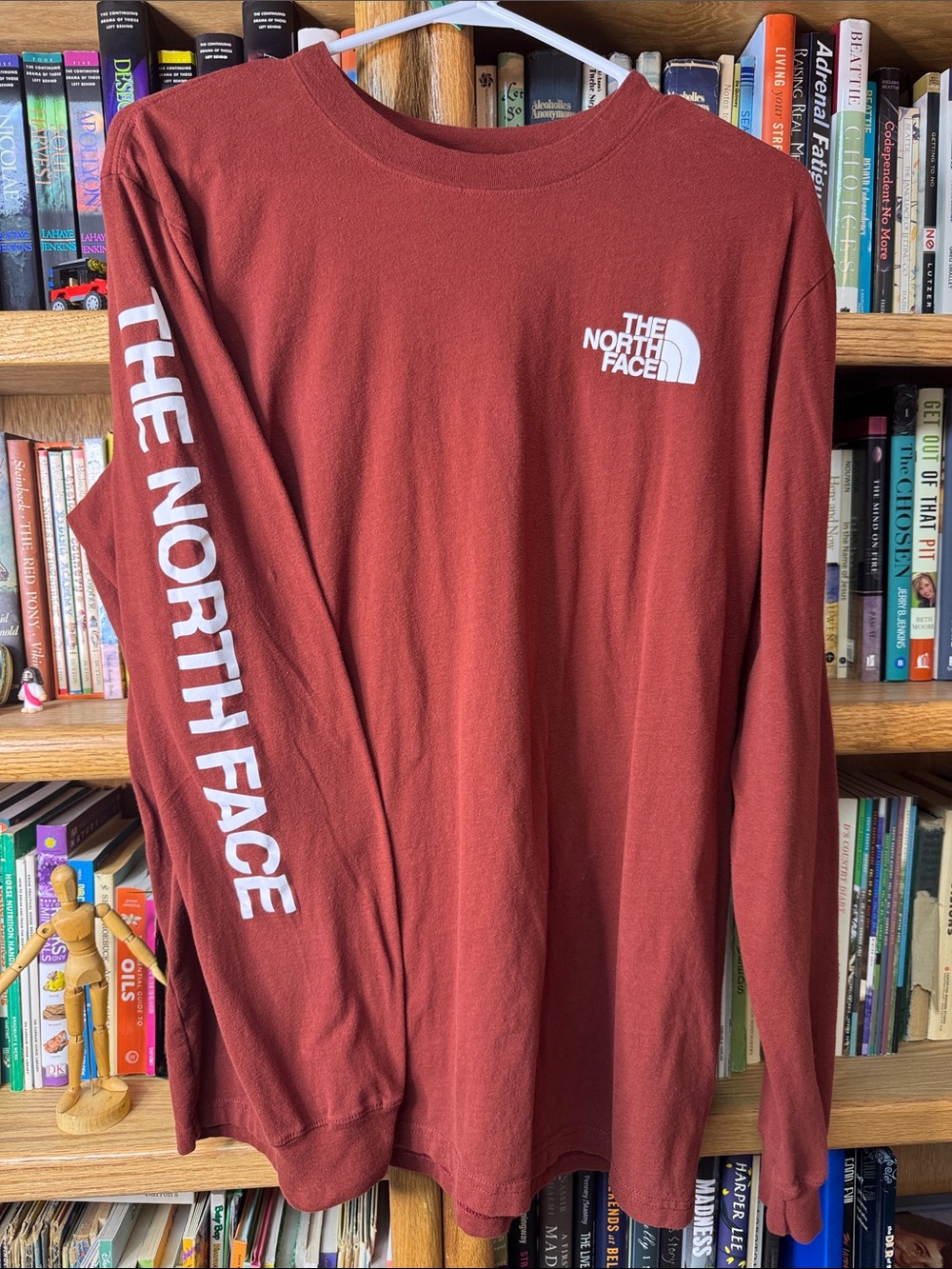 The North Face Long Sleeve Tee - Brick Red with White Logo